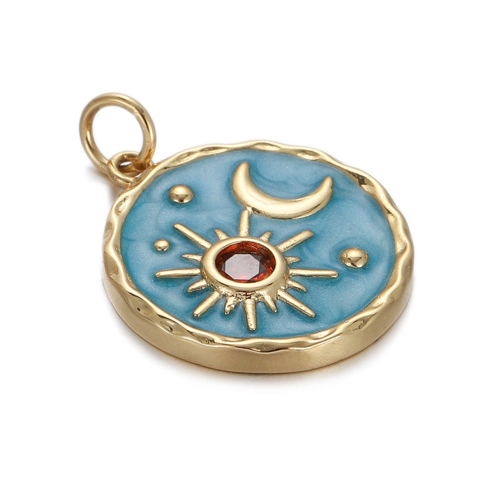 Wholesale Gold Plated Pendants Moon Pendants Bracelets Necklaces Bracelets Earrings JDC-PT-YJ004