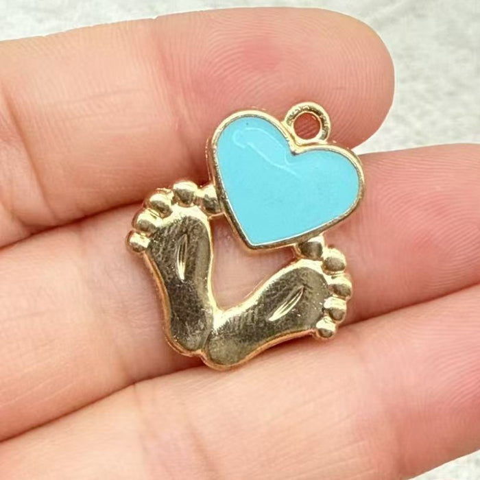 Wholesale 10pcs Baby clothes,  baby bottle,  little feet DIY alloy oil drop earrings,  pendant keychain