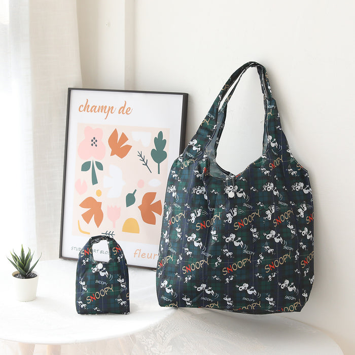 Wholesale Cartoon plaid foldable waterproof printed tote bag
