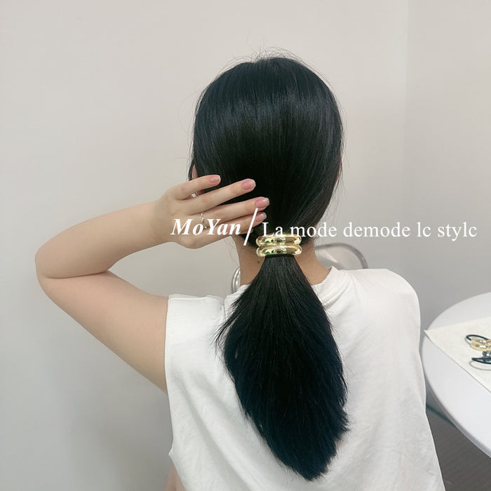 Wholesale Alloy Concave and Convex Elastic Hair Band Geometric Hair Rope Retro Elegant Headband