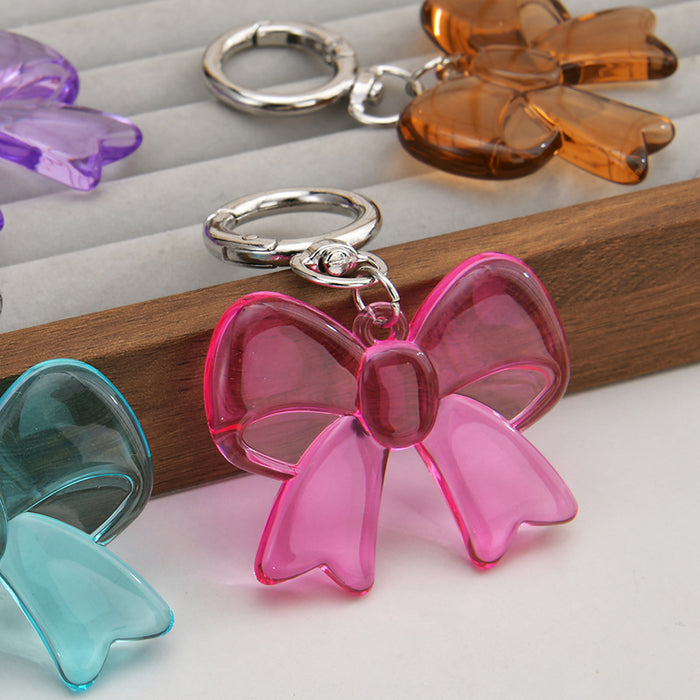 Wholesale Candy-colored acrylic bow keychain