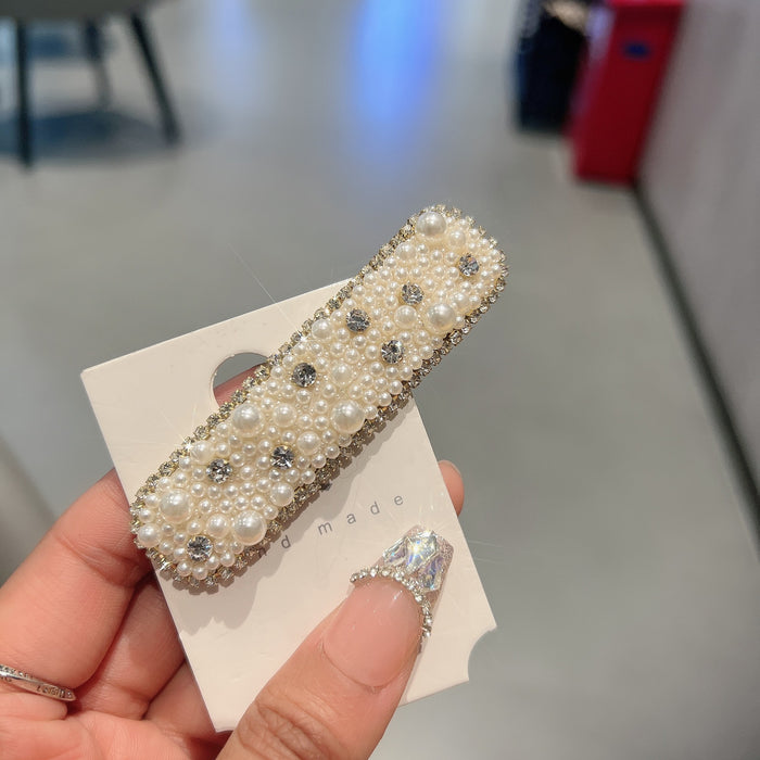 Wholesale Pearl Rhinestone hairpin clip side bangs hairpin headdress for women