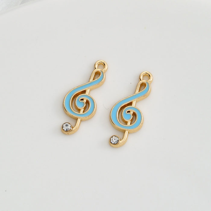 Wholesale 100 pcs Multi-colored musical note alloy DIY charms