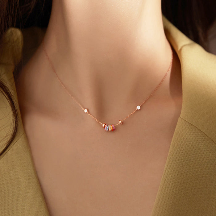 Wholesale Small niche design circle, light luxury necklace, light luxury style, fashionable temperament, versatile, high-end feeling, collarbone chain