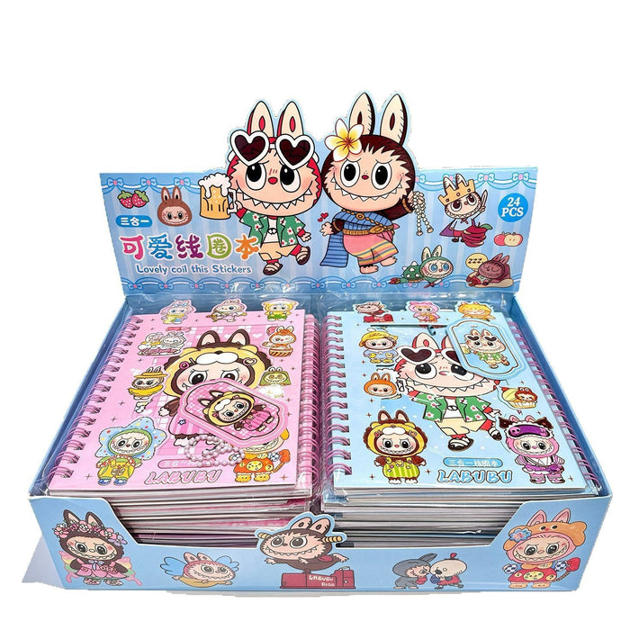 Wholesale Cute cartoon high-quality sticker spiral notebook for elementary school students