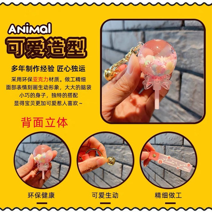 Wholesale Flowing Sand in Oil Floating Lollipop Keychain JDC-KC-MiaoY056