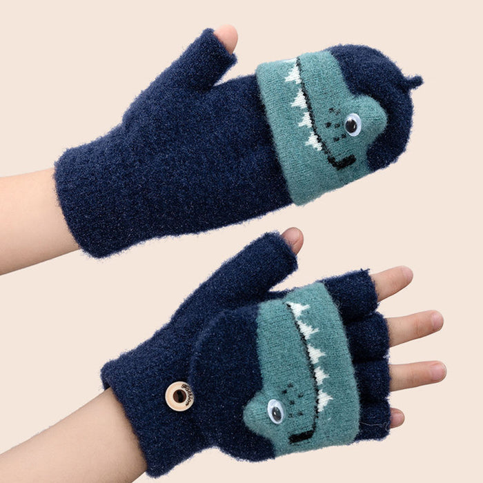 Wholesale Children' s open finger winter warm gloves