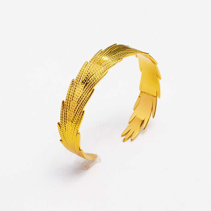 Wholesale Premium Exaggerated-Style Open Stainless Steel Bangle — Featuring Flowers Hearts and Starfish