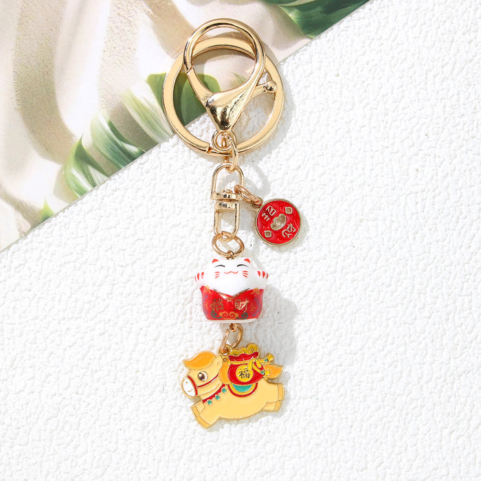 Wholesale Red Alloy Lucky Cat Keychain Charm – Cartoon Style Bag Charm &  Car Key Accessory for Everyday Use Boutique Resale