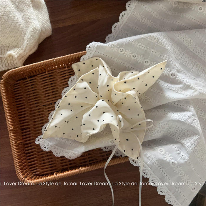 Wholesale Advanced texture polka dot bow square headband ponytail headpiece tie hair accessory