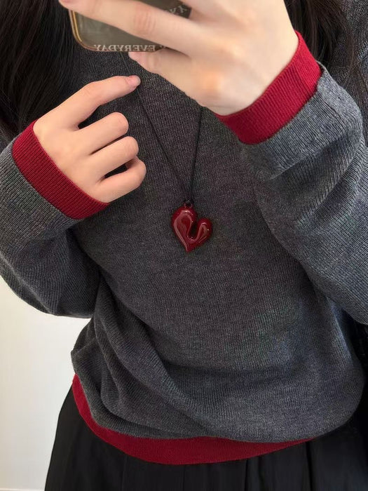 Wholesale Love necklace with high-end feel, black rope hanging neck, sweater chain, adjustable drawstring accessory