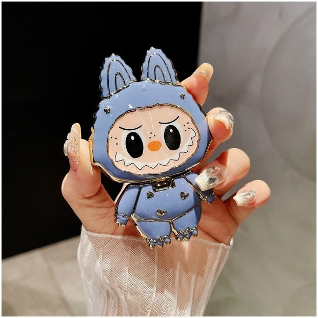 Wholesale Cute Cartoon Solid Color Electroplated Mirror Phone Stand