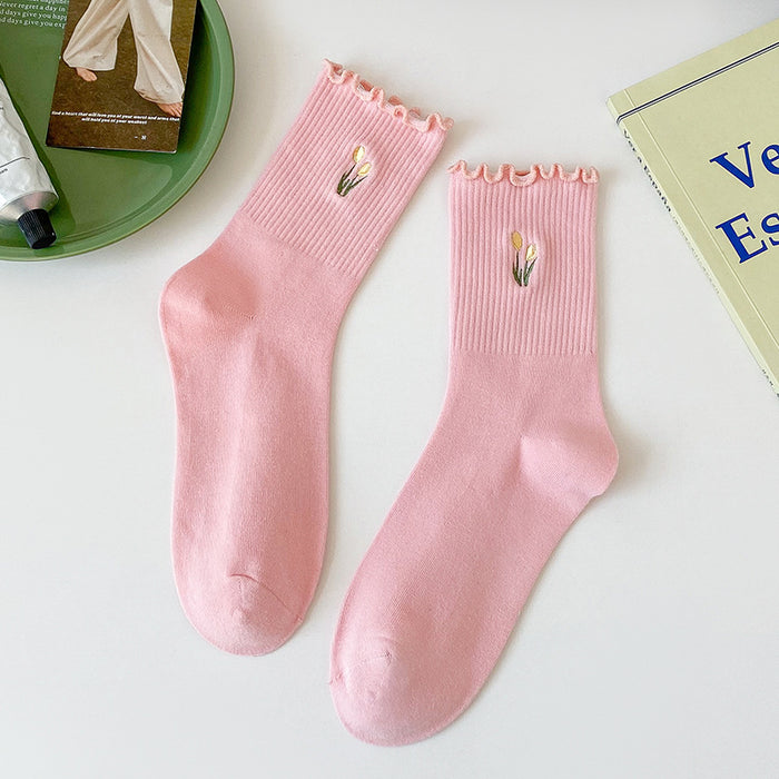 Wholesale Socks, tube socks, tulip flower pile socks