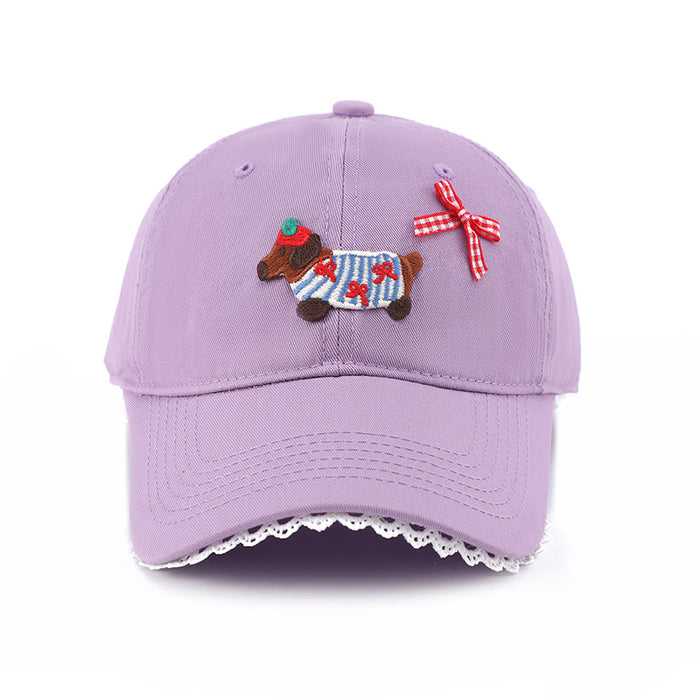 Wholesale Sunscreen hat, cute puppy duckbill hat, baseball cap