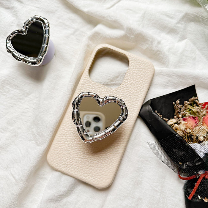 Wholesale Metal Heart-Shaped Mirror Phone Grips