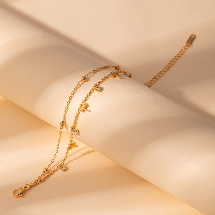 Wholesale Stainless steel fashion diamond bracelet flower geometric