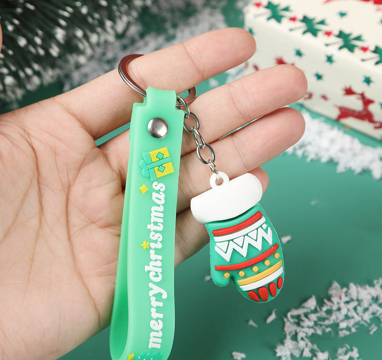 Wholesale Cartoon Christmas series keychain New Year Christmas cute three-dimensional doll Christmas tree pendant small gift