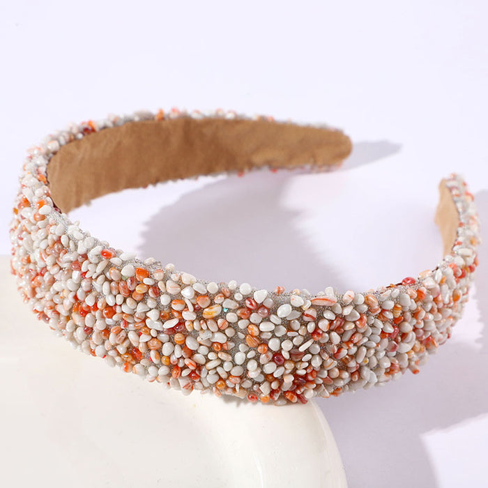 Wholesale Retro full diamond headband light luxury wide edge skull heightening personality super flash elegant headdress