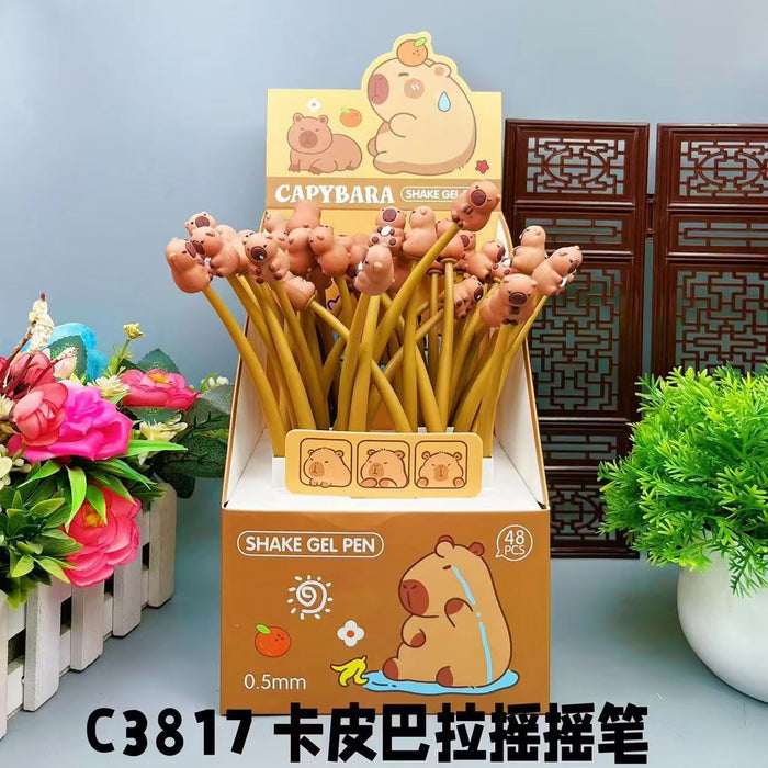 Wholesale Capybara Rock Soft Gel Pen Simulation Food Shape Swing Pen Decompression Gift Pen Student Stationery