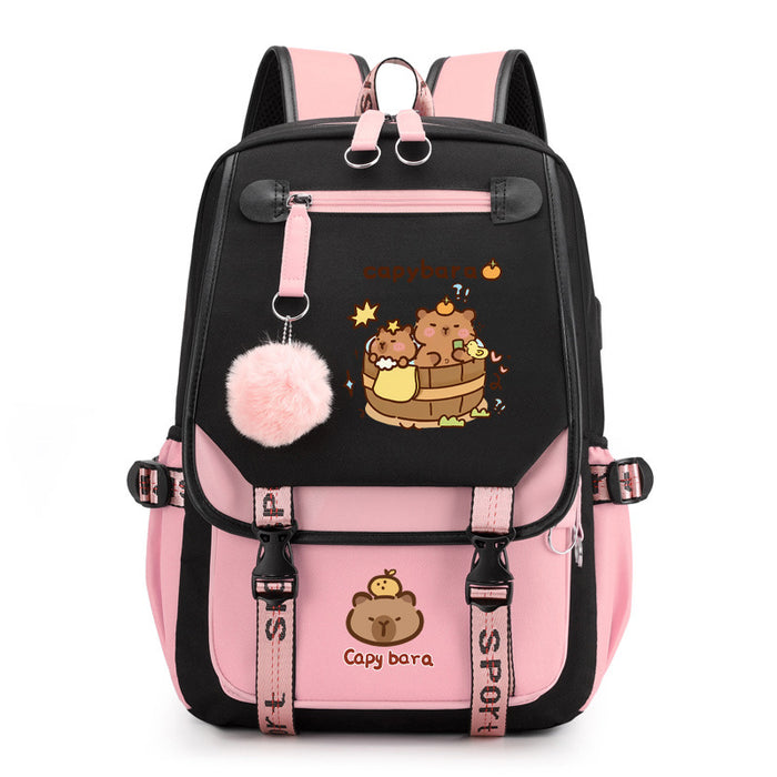 Wholesale Cute cartoon large-capacity backpack bag for boys and girls in elementary and middle school.