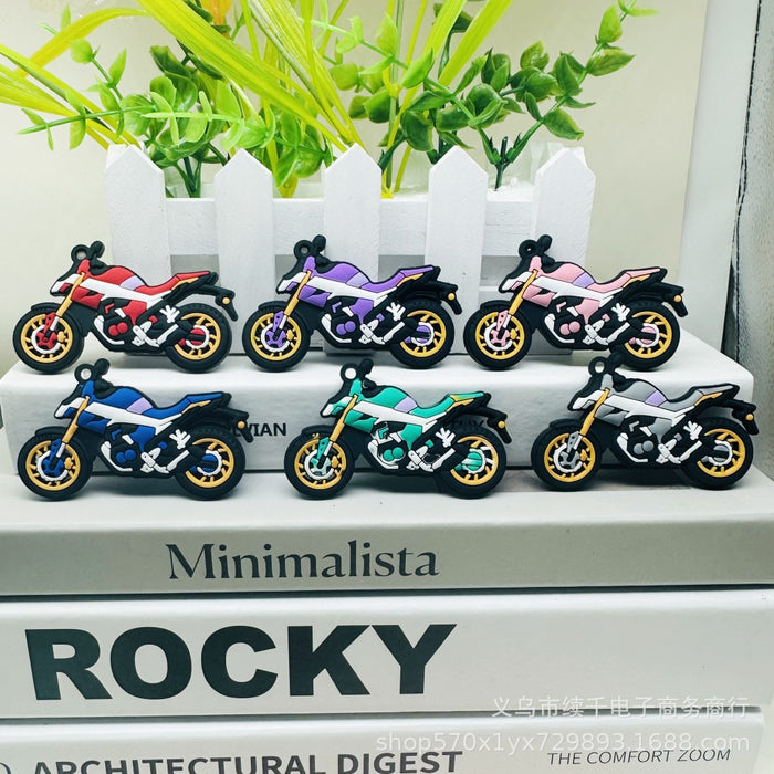 Wholesale Cartoon motorcycle keychain, chain ring, creative ornament decoration