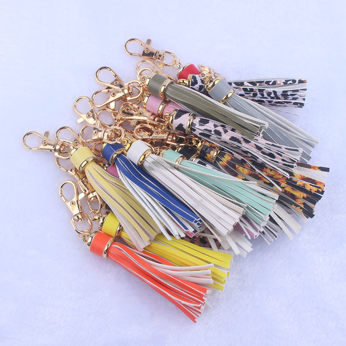 Wholesale Leather tassel pendant accessories tassel  gold buckle keychain tassel bracelet bracelet accessories