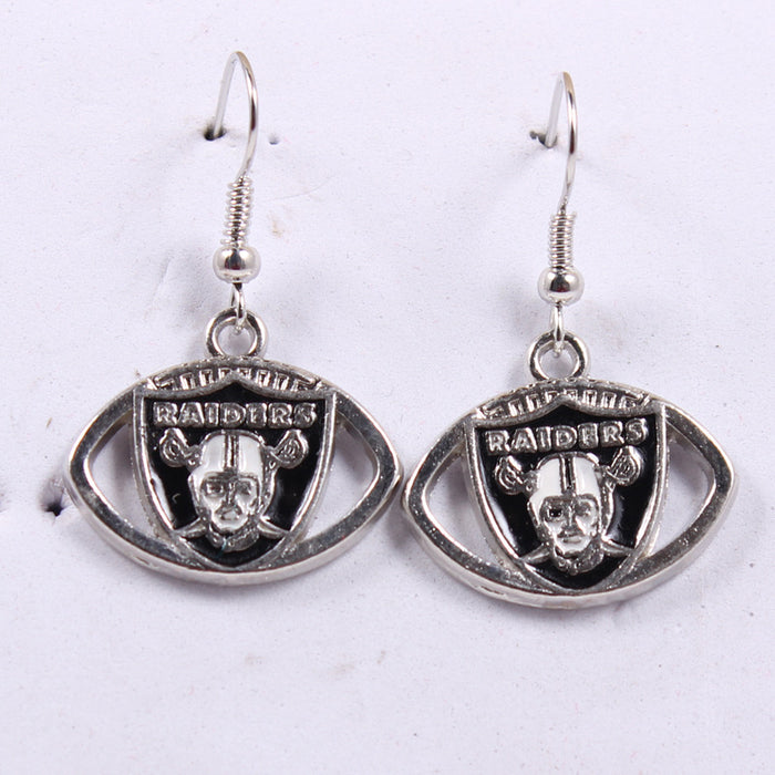 Wholesale team earrings earrings  rugby shape earrings lightning cowboy chief pirate Steelman