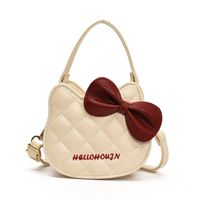Wholesale Children' s bags autumn and winter new cute cat embroidery girl handbags cute bow kitten parent-child crossbody bag