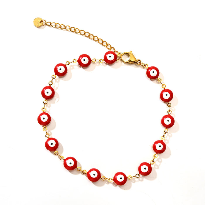 Wholesale Hot selling classic retro style stainless steel devil's eye bracelet 8mm oil drop