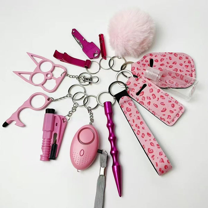 Wholesale Black Alloy Multifunctional 13 Piece Self Defense Keychain Set Outdoor Keyring Gift Everyday Carry Resale