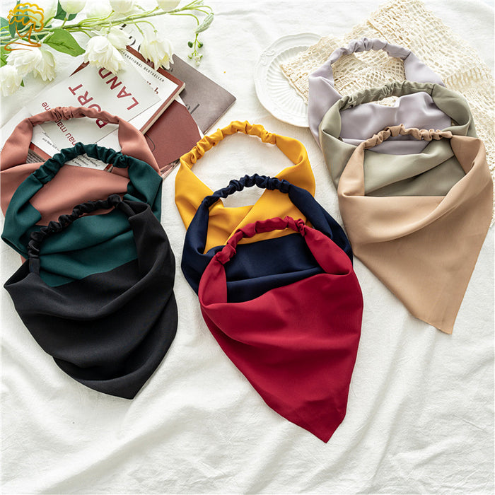 Wholesale Solid Color Triangle Scarf Hair Band Simple Staple Headwear