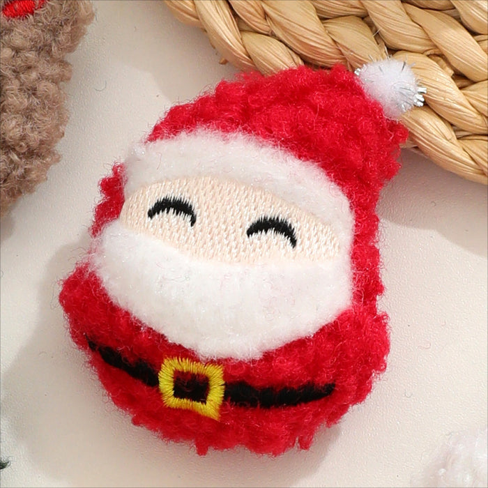 Wholesale Christmas Brooch Cute Plush Christmas Accessories Cartoon Pin Decorations Clothing Accessories