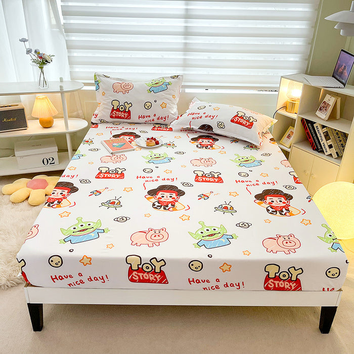 Wholesale A-level Cloud Washed Cotton Cute Cartoon Girl Heart Dormitory Bed Sheets JDC-SEE-AiErMei008