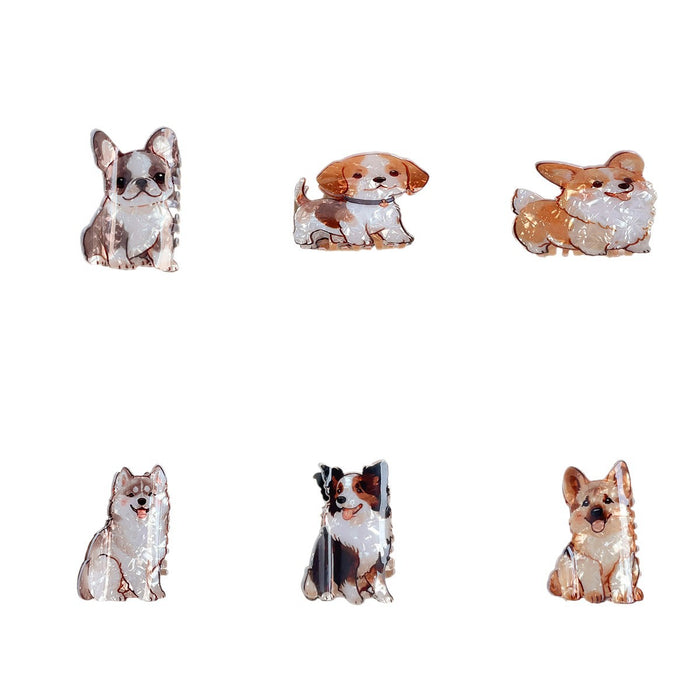 Wholesale Cute Puppy Design PVC Hair Clip - Samoyed Corgi Border Collie Hair Accessory