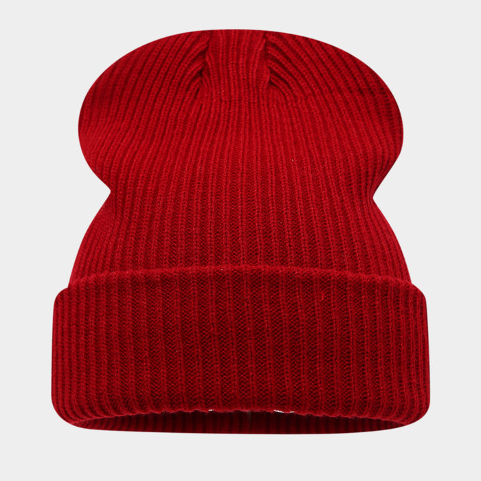 Wholesale Double-striped cuffed pullover warm knitted fashionhat