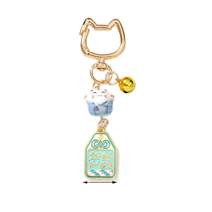 Wholesale Ceramic Lucky Cat Keychain Cute Decorative Accessory for Gift Boutique Resale MOQ≥2