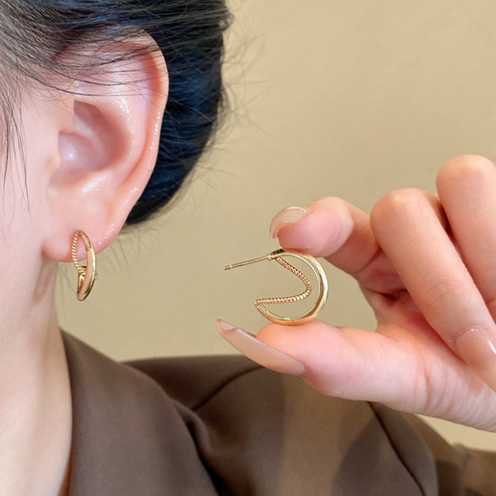 Wholesale  C- shaped Hollow Earrings Women's