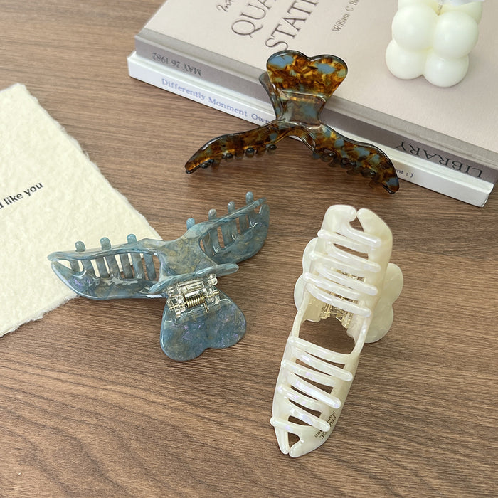 Wholesale French Retro Mermaid Acetate Claw Clip Hair Accessory 10cm Ginger Yellow Women' s Stylish Everyday Hair Clip