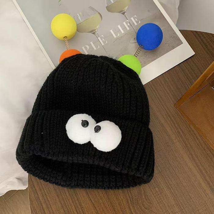 Wholesale Cartoon Big Eyes Small Monster Wool Hat for Children Autumn and Winter Cute Cute Funny Couple Knitted Hat