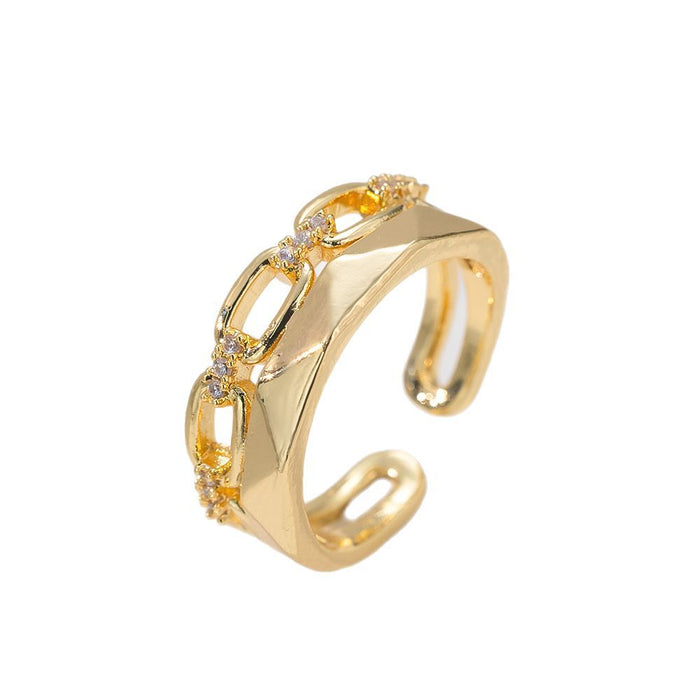 Wholesale Letter Rivet Zircon Ring