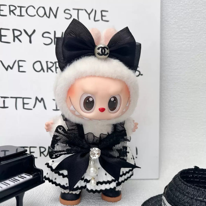 Wholesale Clothes Accessible Cute black and white skirt suit for three generations