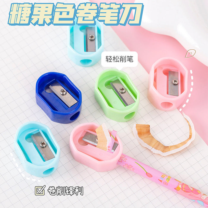 Wholesale Art Pencil Sharpener Oval Candy Color Pencil Sharpener Mini Pencil Sharpener