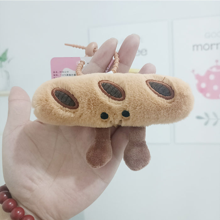 Wholesale Cartoon Baguette Croissant Plush Doll Pendant Doll Bread Keychain School Bag Pendant