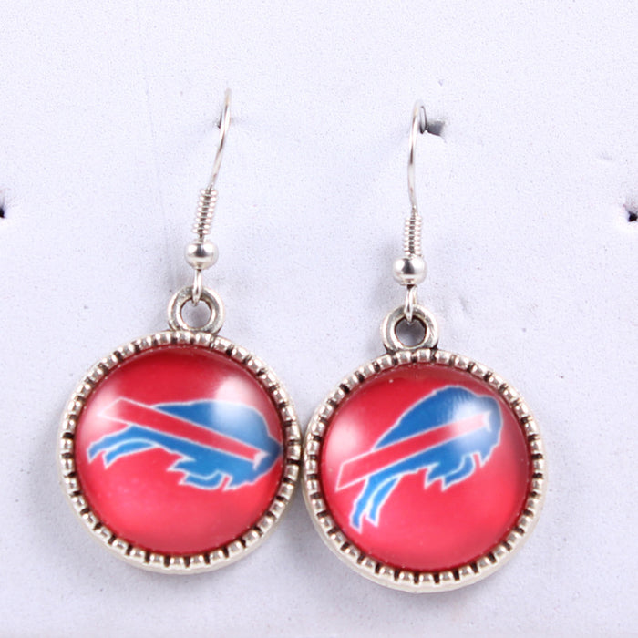 Wholesale Football team earrings jewelry cowboy pirate steel