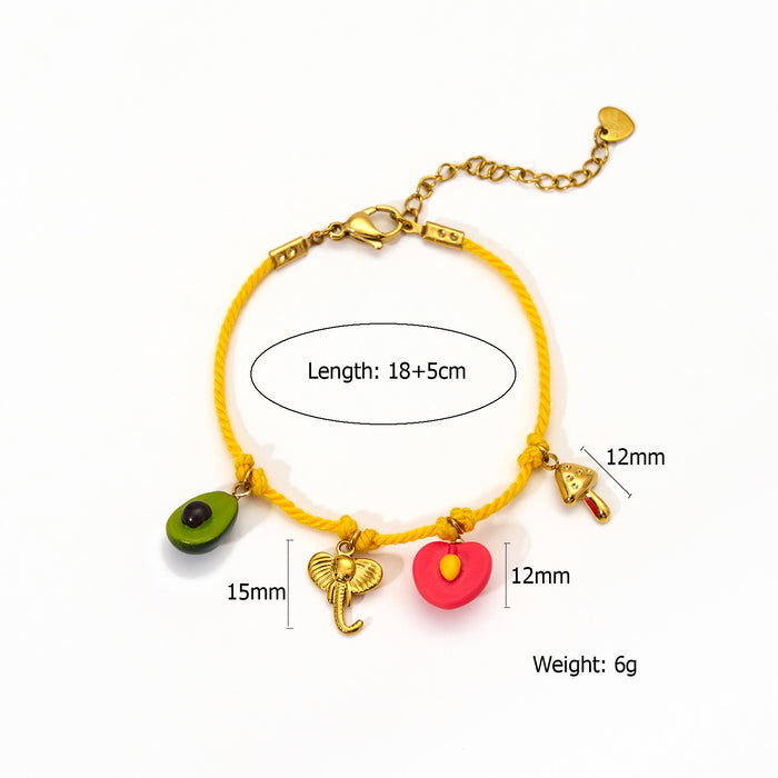 Wholesale Original Design Handmade Fruit Series Personalized Color Rope Bracelet Fashion Baita Weaving Hand Rope