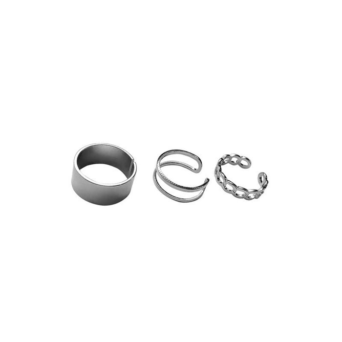 Wholesale Titanium steel ring three piece set jewelry with non fading design, niche opening adjustable