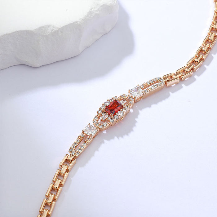 Wholesale Copper inlaid zircon bracelet European new style daily high-end feeling light luxury bracelet horseshoe buckle diamond inlaid bracelet
