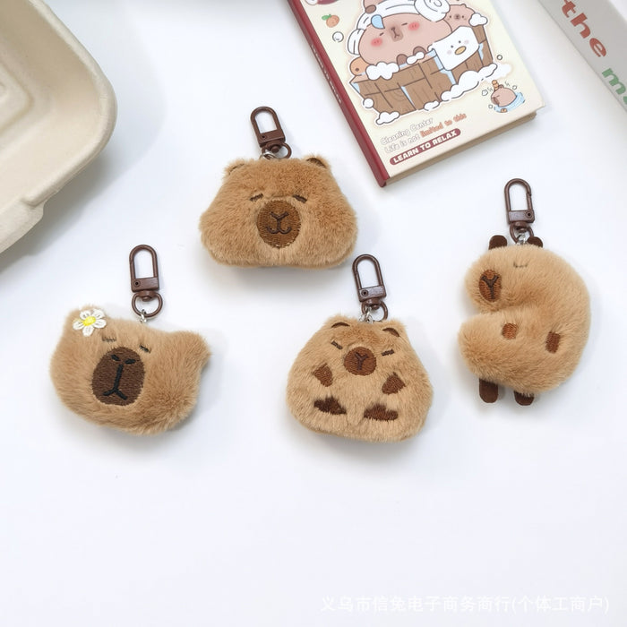 Wholesale Cute Plush Doll Pendant Capybara Keychain Accompanying Gift Small Hanging Decoration Accompanying Gift Brooch Doll