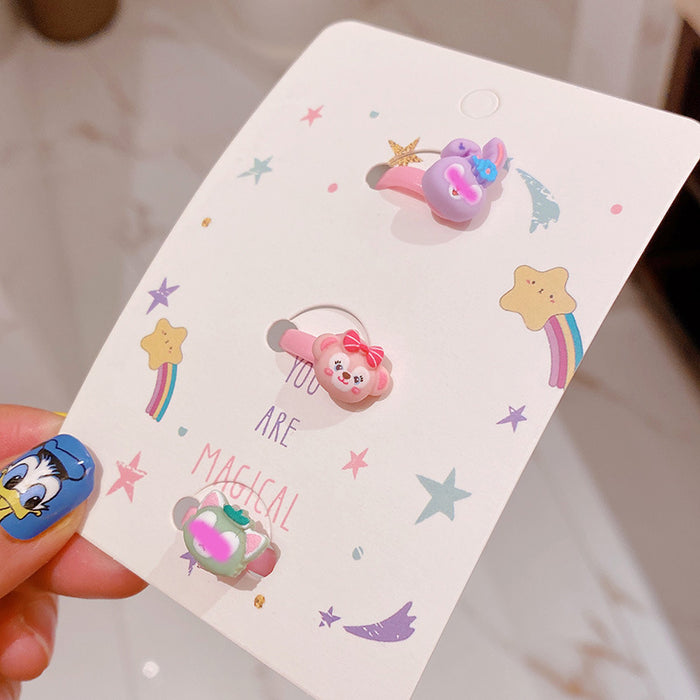 Wholesale Fox Ring Dolly Rabbit Bear Acrylic Children's Ring Gift