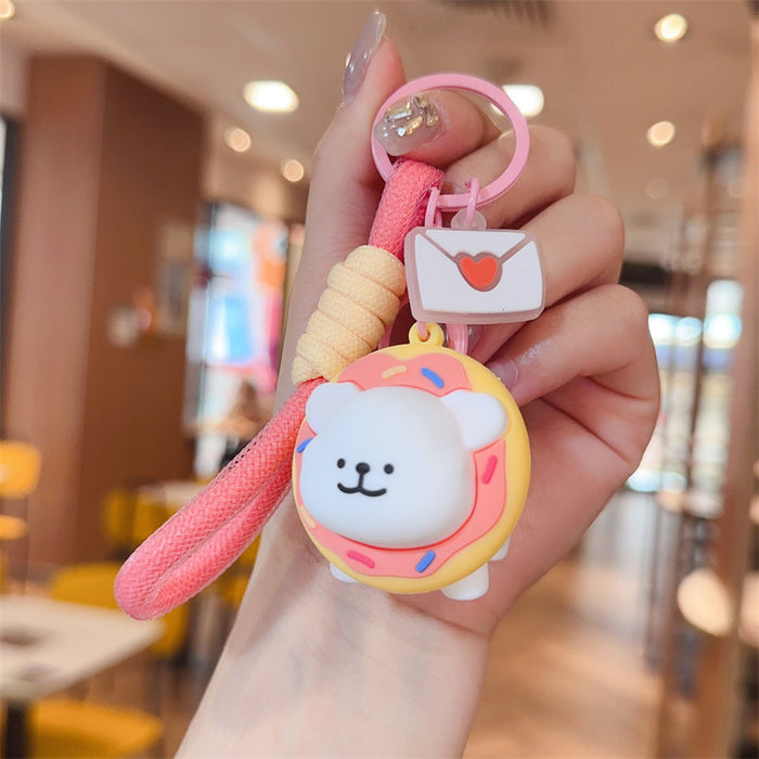 Wholesale Cute puppy keychain cartoon puppy schoolbag hanging price car keychain claw machine small gift